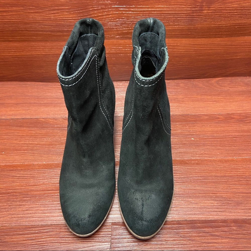 Black Suede Wedge Ankle Boots - Picture 3 of 12